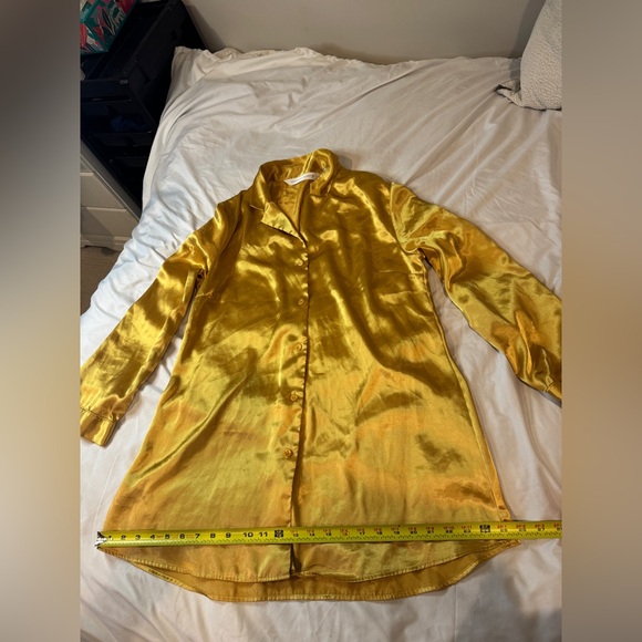 Vintage 90s Victoria’s Secret Gold Label Gold Satin Pajama Top Size Large Rare - Picture 5 of 14